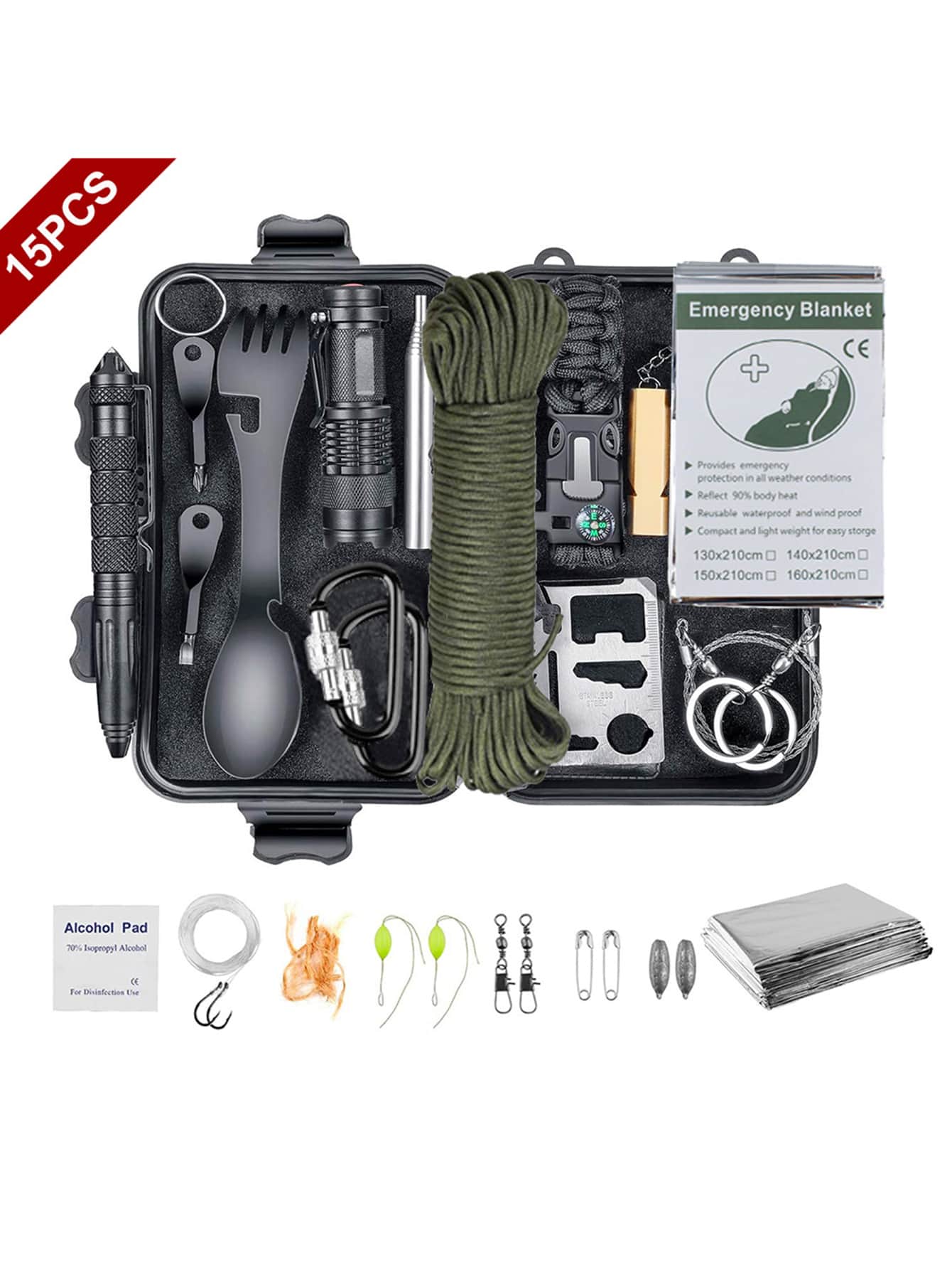 Outdoor Camping Emergency Survival Gear Kit